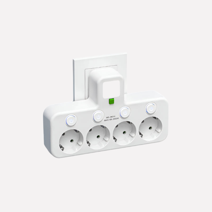 Strømskinne med USB- og Type-C-porte
