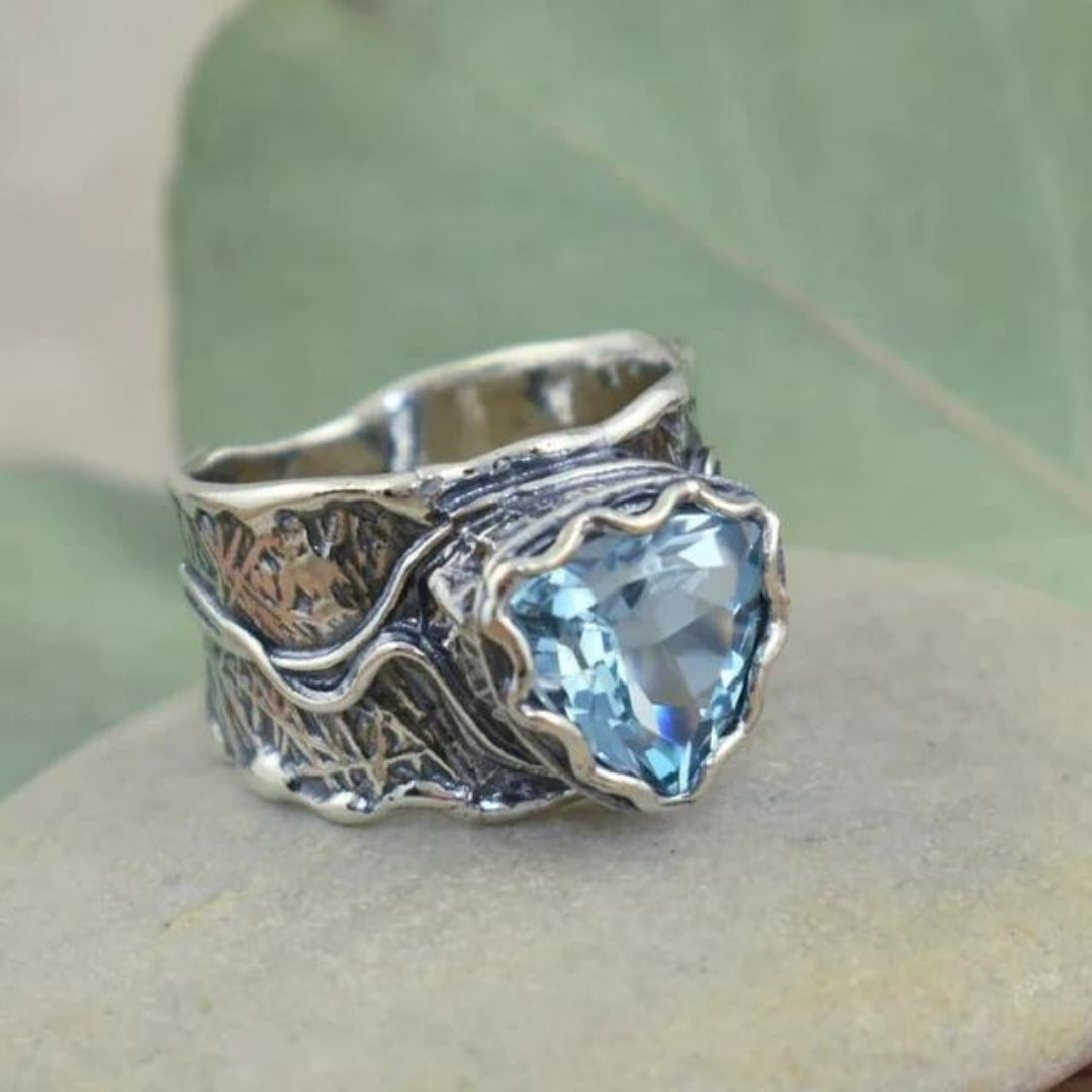 Elegant ring med safir i roseguld