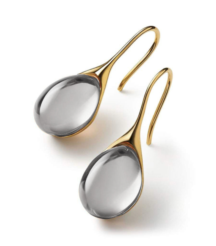 Elegante øreringe i guld med funklende krystaller