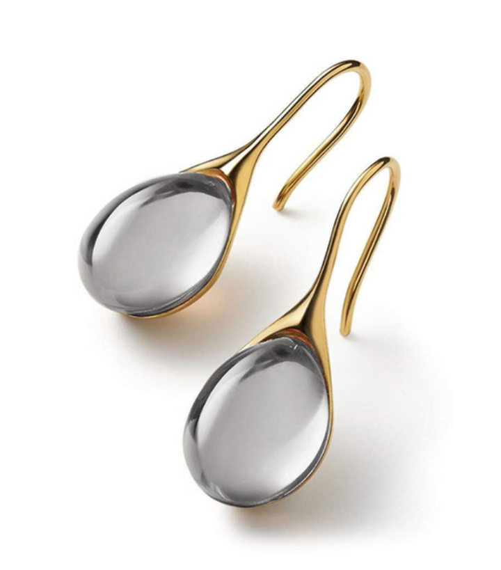 Elegante øreringe i guld med funklende krystaller