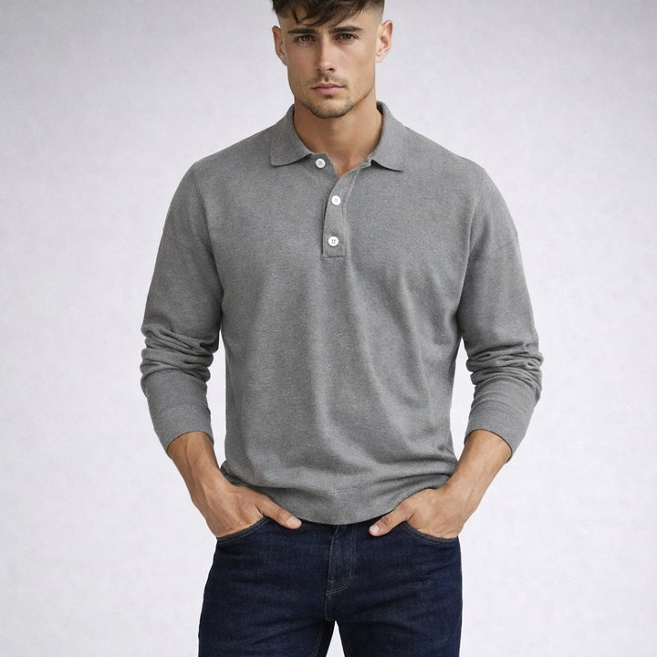 Long Sleeve Polo Shirt for Mænd