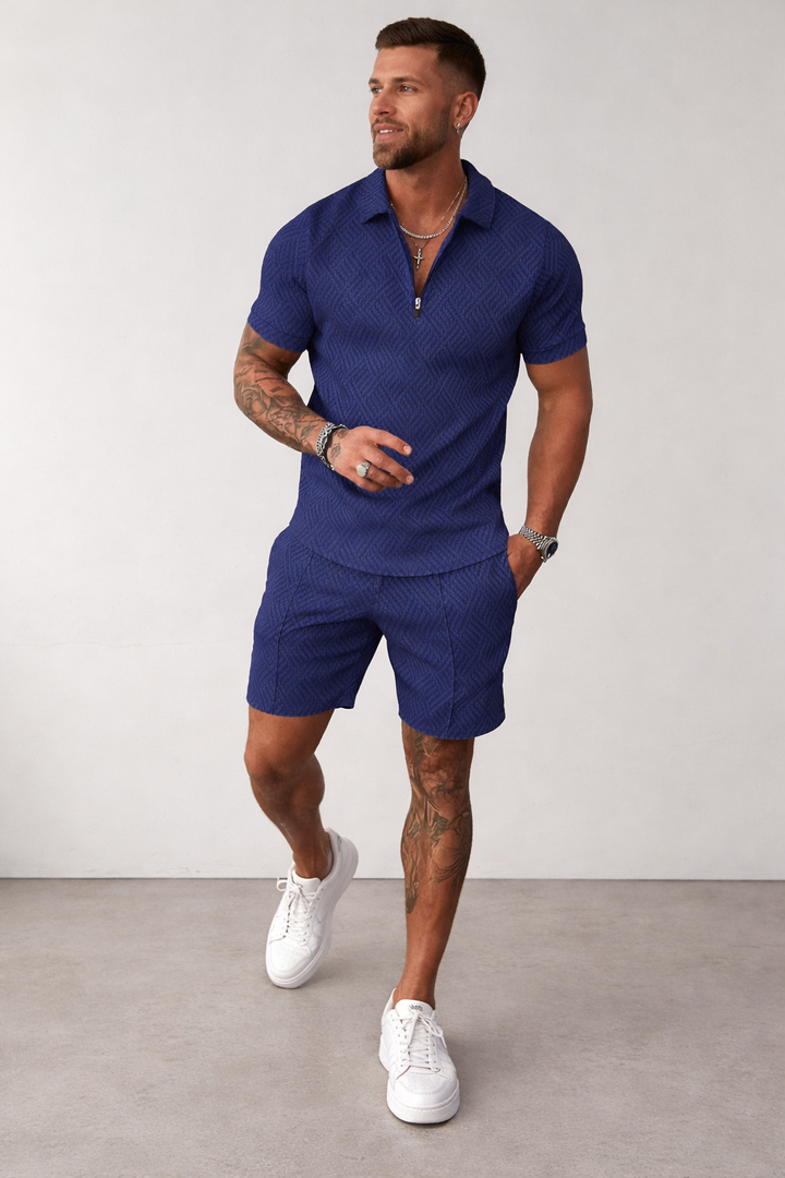Mænd er To-Delt Sommer Sæt (Shorts + Polo Shirt)