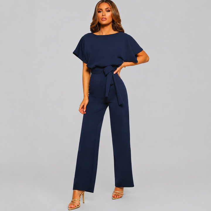 Kvinders Kort Ærme Lige Ben Jumpsuit
