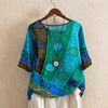 Kvinders Boho Vintage Digital Print 3/4 Ærme Top