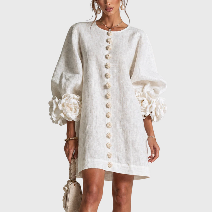 Elegant minikjole med puffærmer