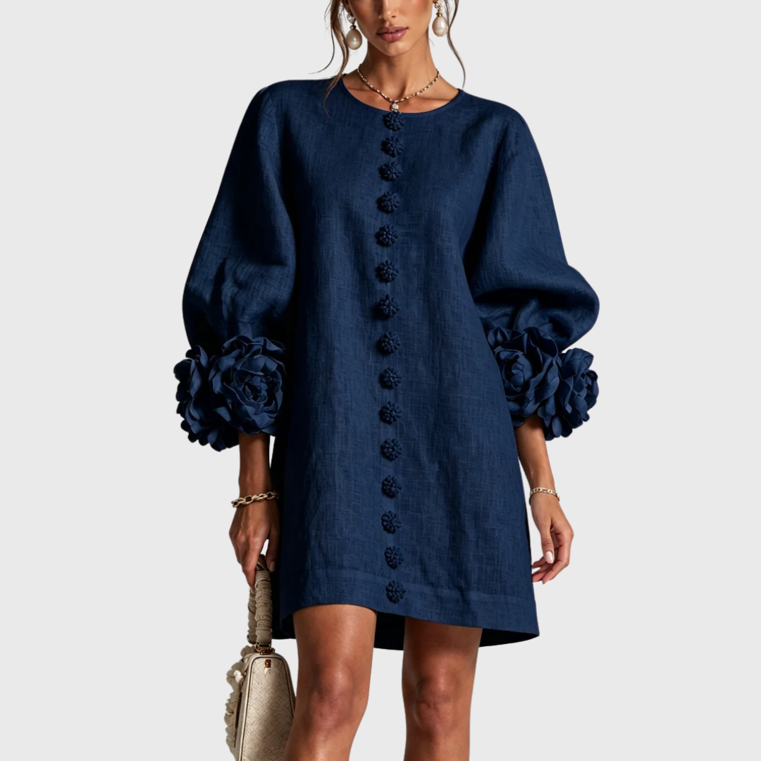Elegant minikjole med puffærmer