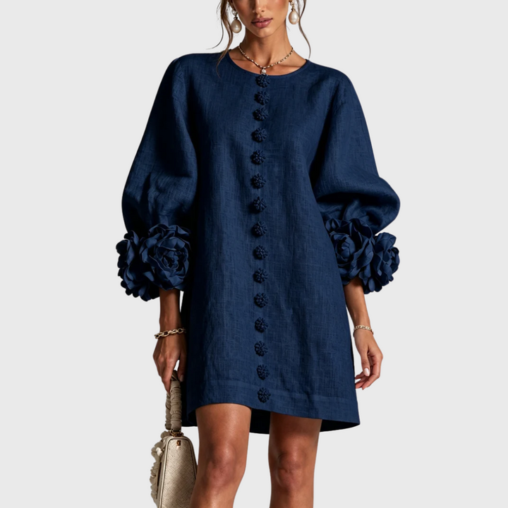 Elegant minikjole med puffærmer