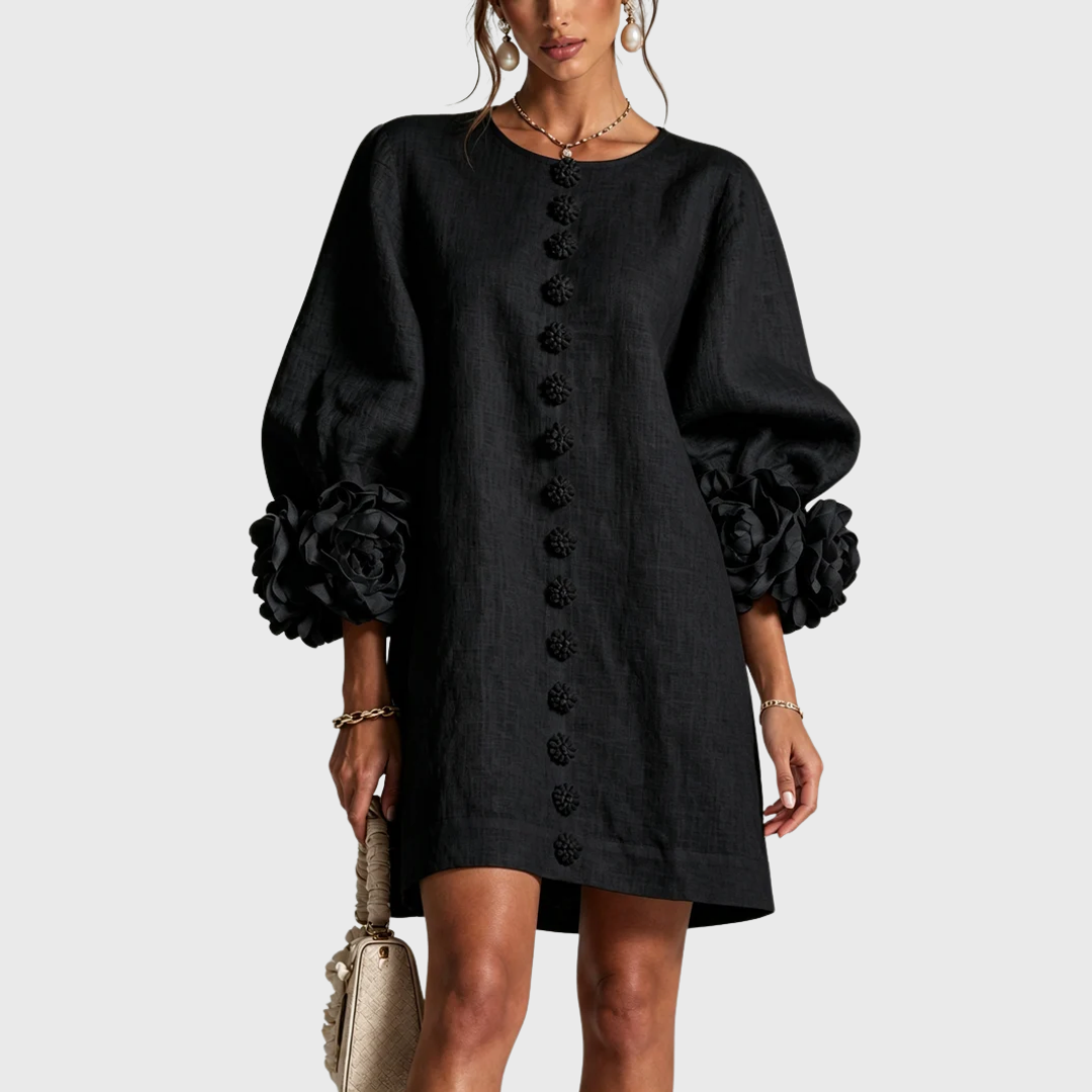 Elegant minikjole med puffærmer