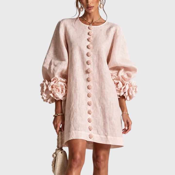 Elegant minikjole med puffærmer