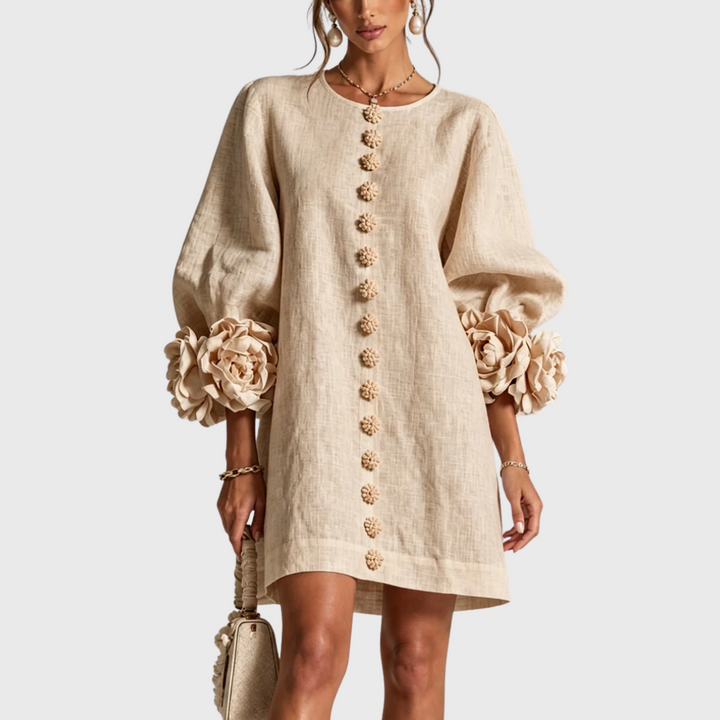Elegant minikjole med puffærmer