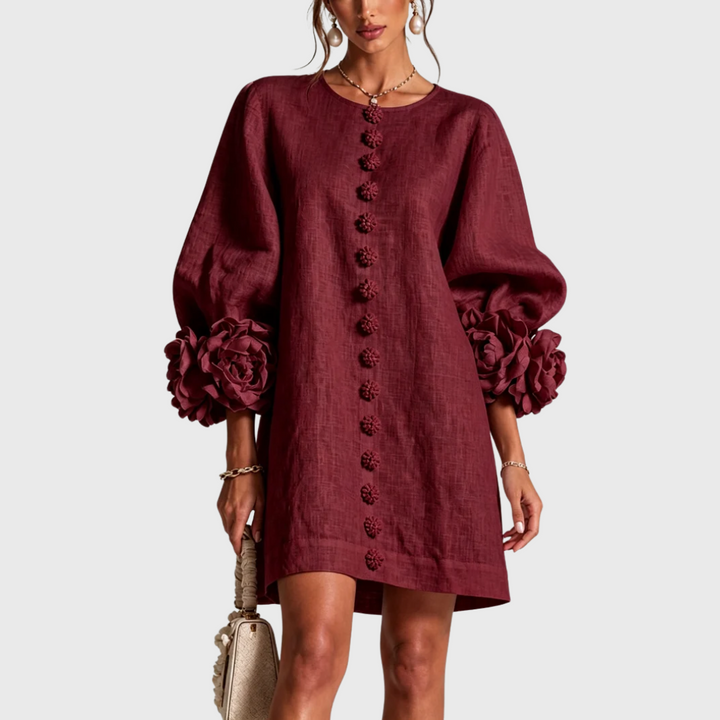 Elegant minikjole med puffærmer