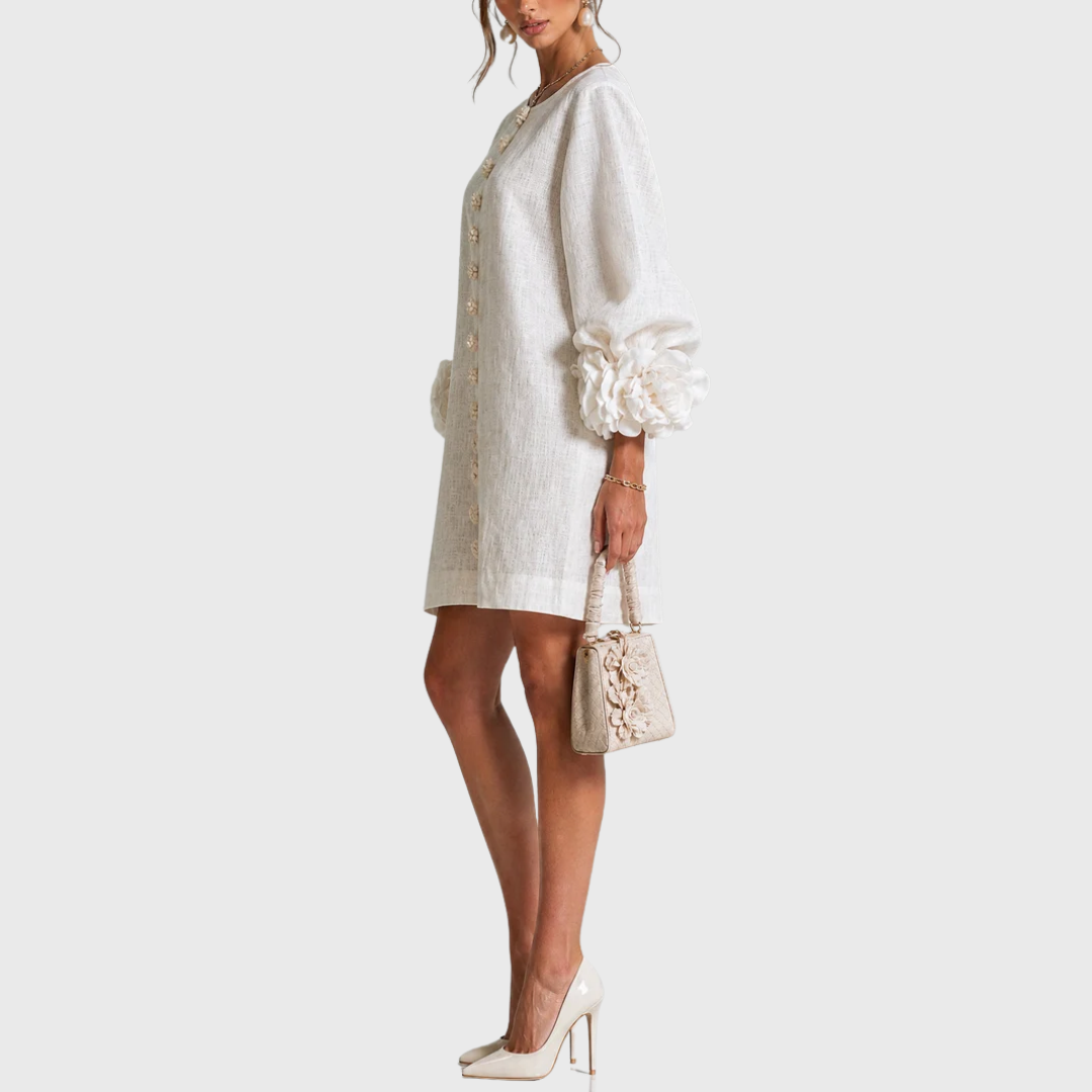 Elegant minikjole med puffærmer