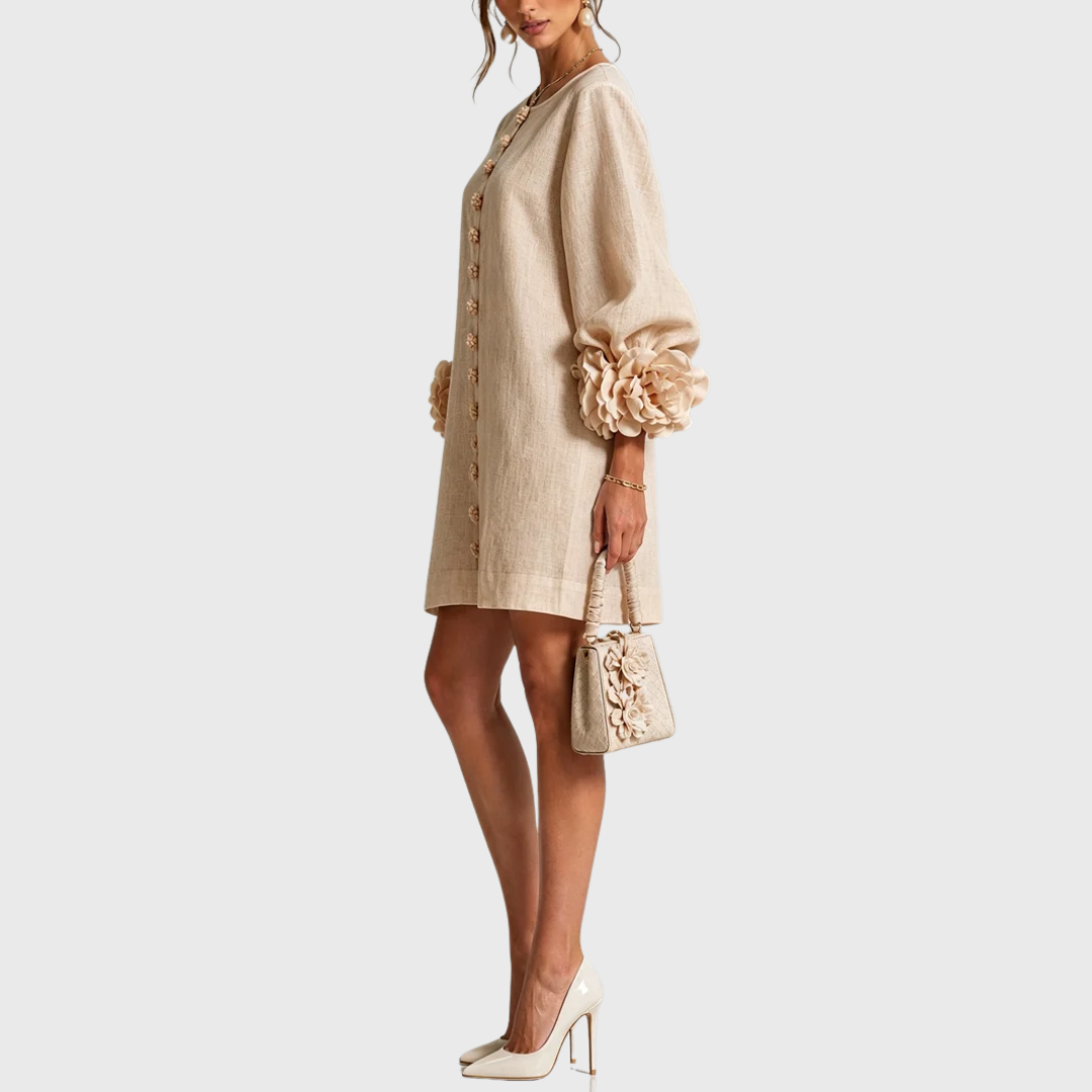 Elegant minikjole med puffærmer