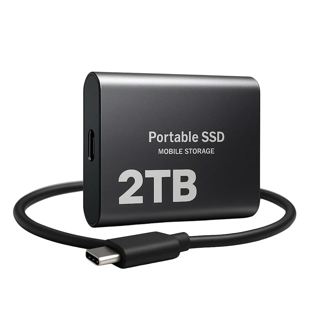 Ekstern 2 TB SSD med høj hastighed