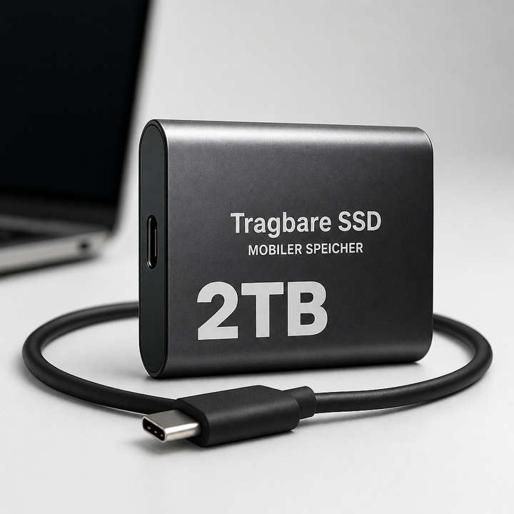 Ekstern 2 TB SSD med USB-C og høj hastighed
