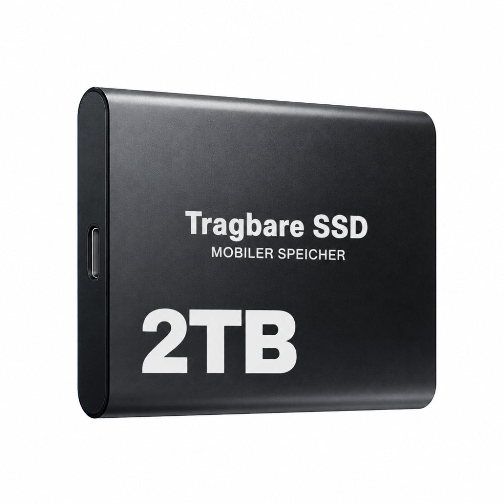 Ekstern 2 TB SSD med USB-C og høj hastighed