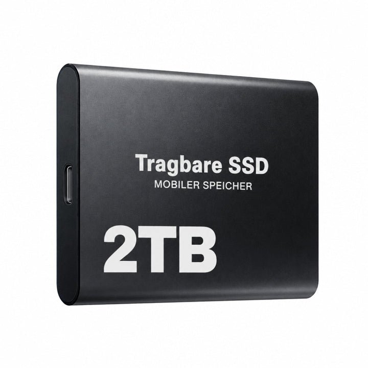 Ekstern 2 TB SSD med USB-C og høj hastighed
