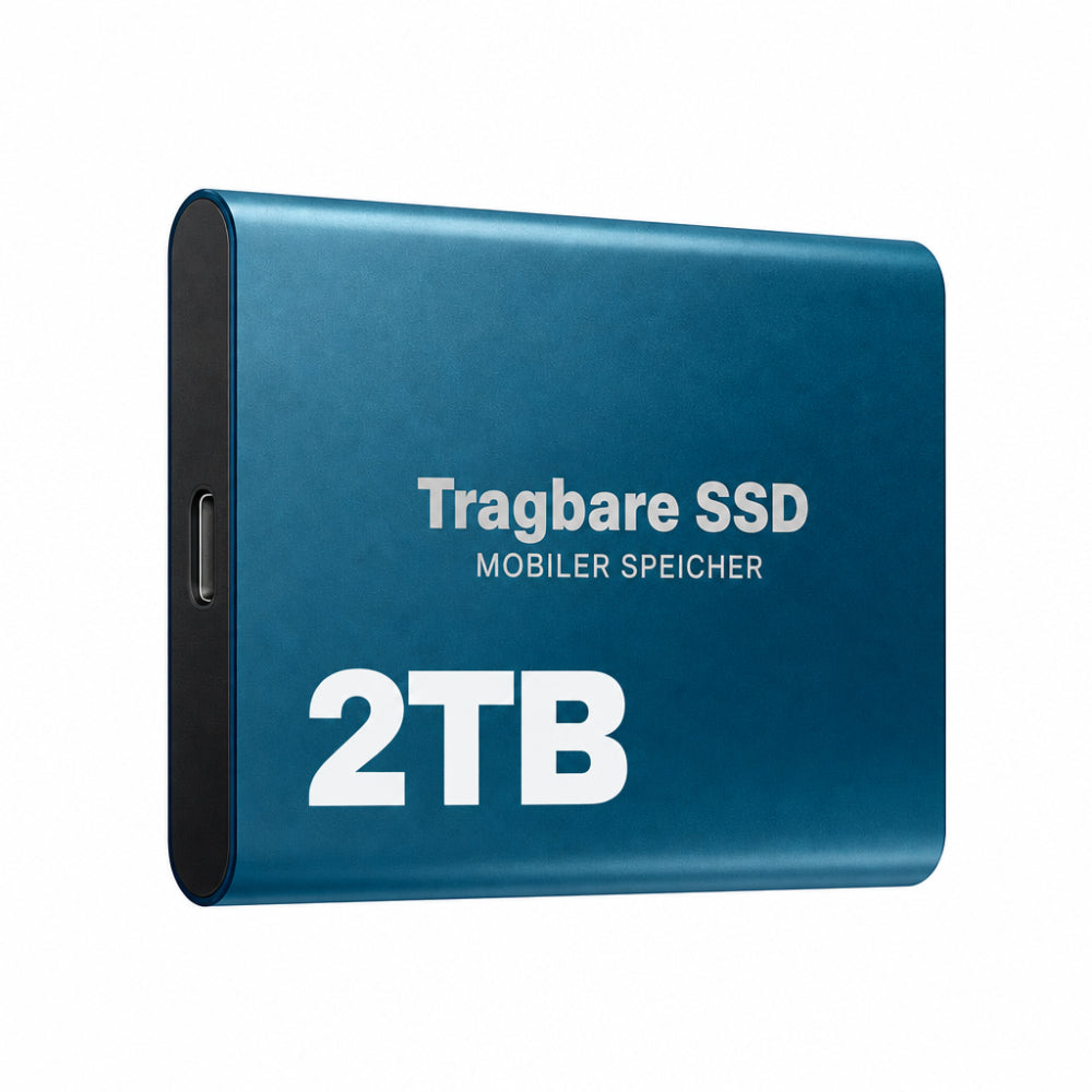 Ekstern 2 TB SSD med USB-C og høj hastighed