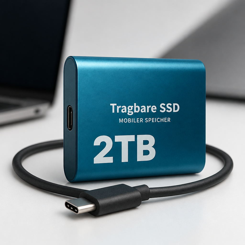 Ekstern 2 TB SSD med USB-C og høj hastighed