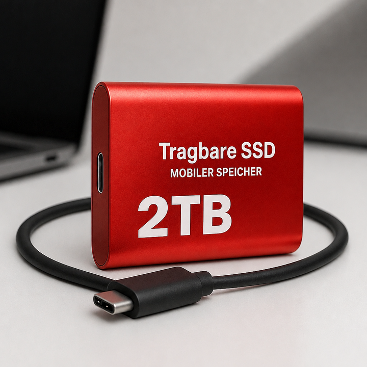 Ekstern 2 TB SSD med USB-C og høj hastighed