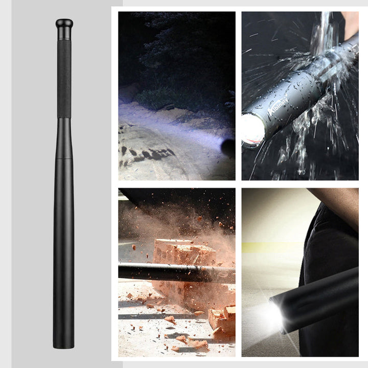 LED-lygte i form af et baseballbat | Aluminiumslegering, 3 lystilstande | Nød- og hverdagsbrug