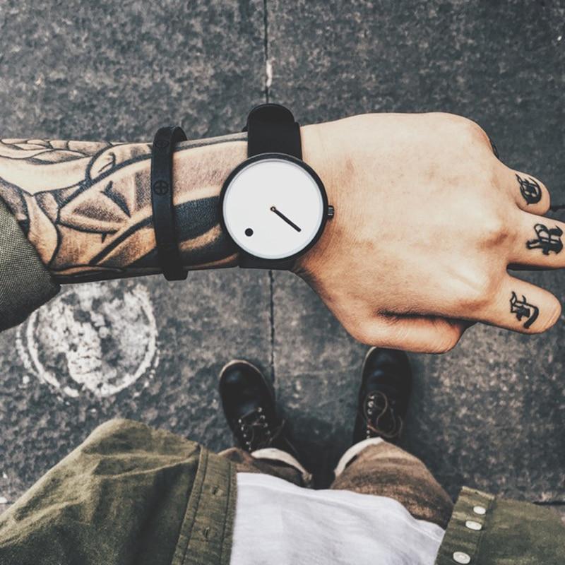 IcoolGadgets quartzur til mænd, luksus, fritid, sort, japansk quartzur, moderigtigt designerur, enkelt, maskulint