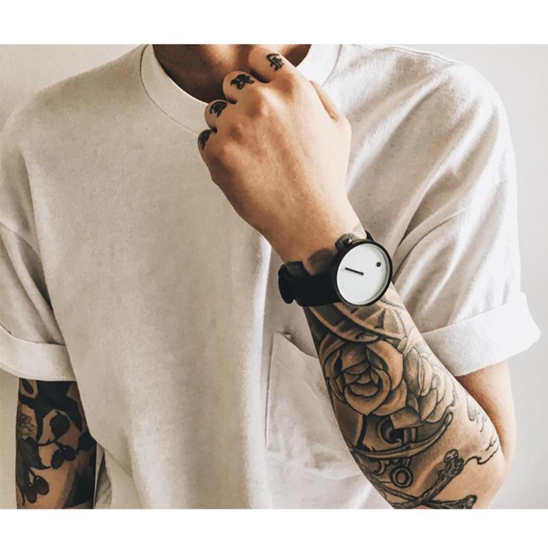 IcoolGadgets quartzur til mænd, luksus, fritid, sort, japansk quartzur, moderigtigt designerur, enkelt, maskulint