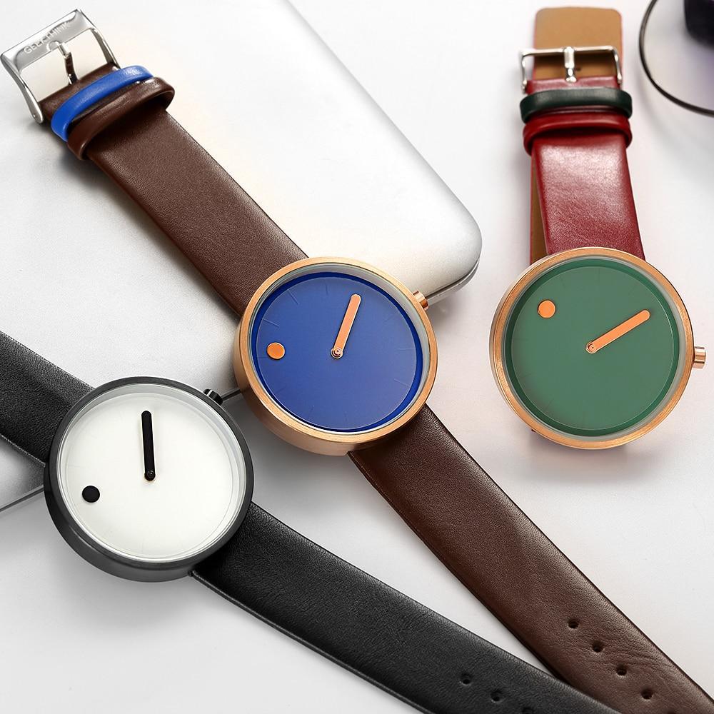 IcoolGadgets quartzur til mænd, luksus, fritid, sort, japansk quartzur, moderigtigt designerur, enkelt, maskulint