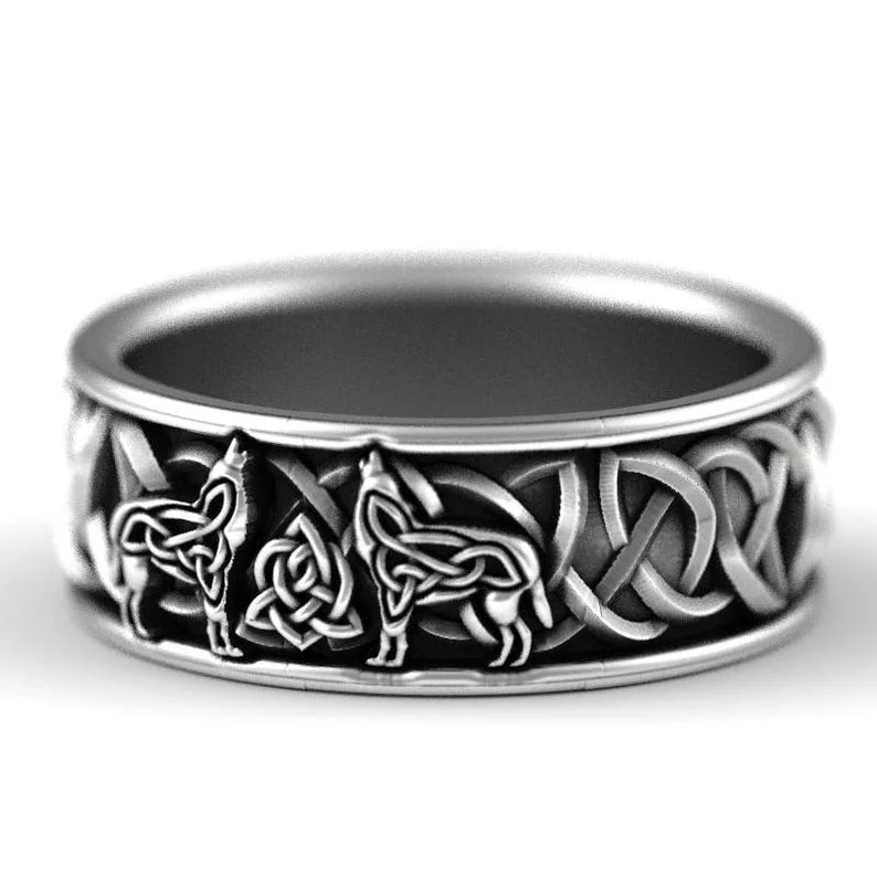 Viking Ulv Ring Statement-smykke