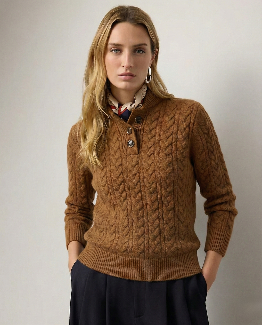 Arden cardigan i kashmir med knapper