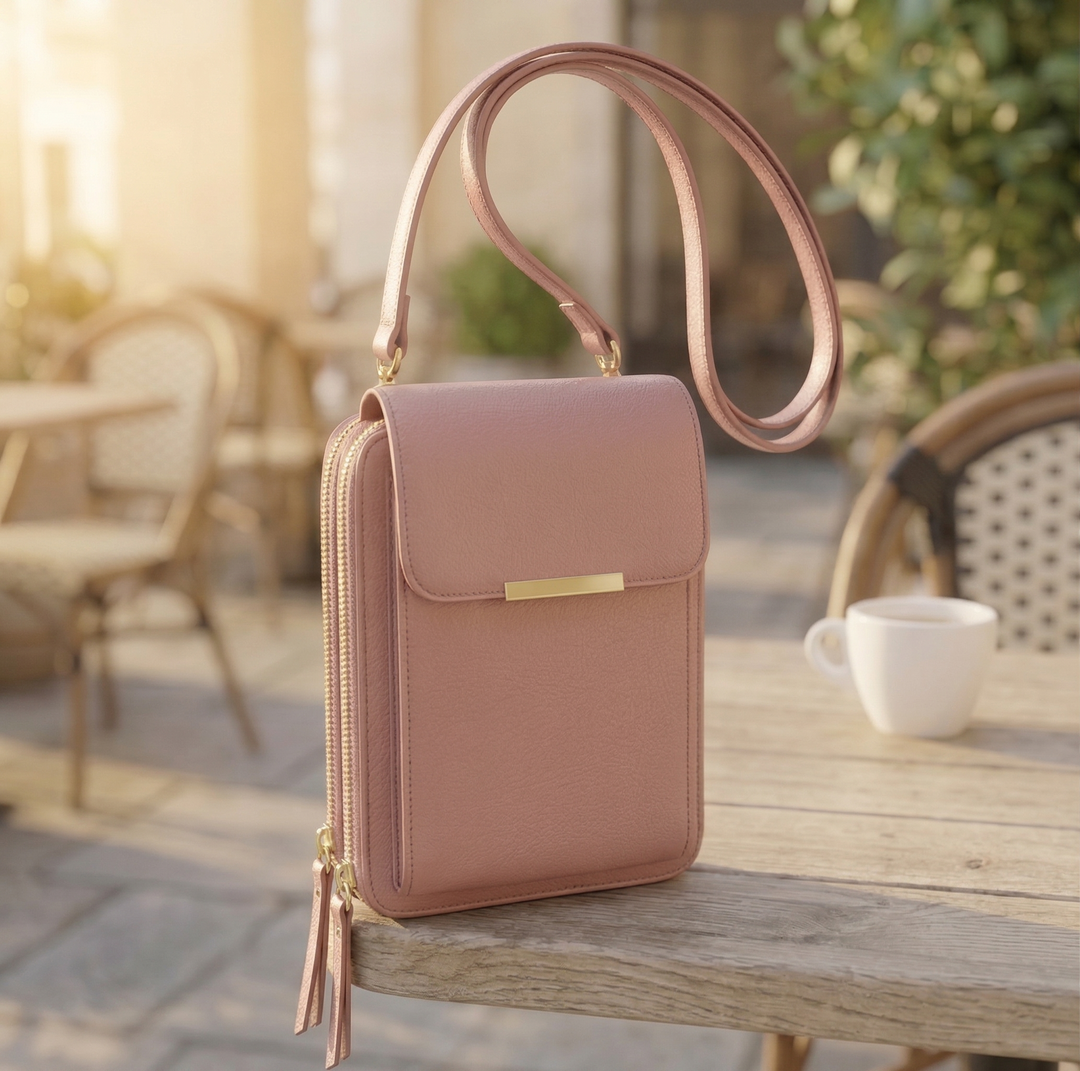 Dame-crossbody-mobiltegnebog med touchskærmsvindue