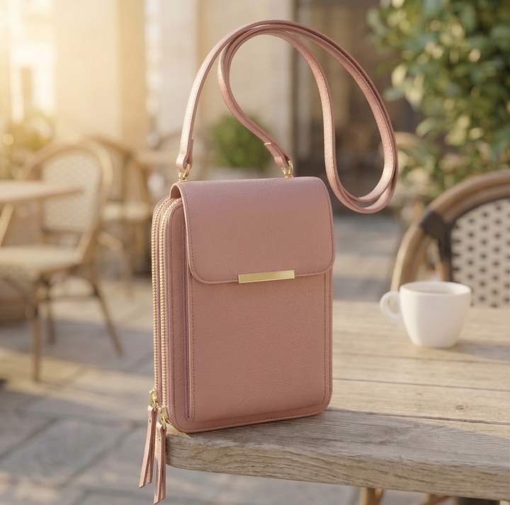Dame-crossbody-mobiltegnebog med touchskærmsvindue