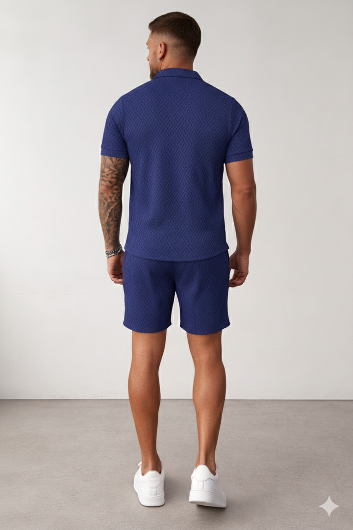 Mænd er To-Delt Sommer Sæt (Shorts + Polo Shirt)