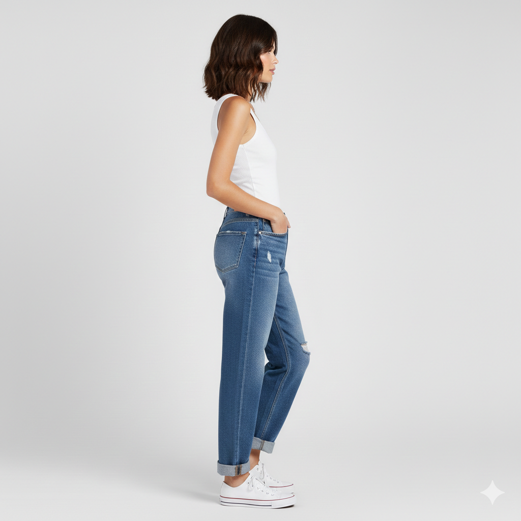Høj Talje Denim Bukser