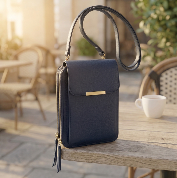 Dame-crossbody-mobiltegnebog med touchskærmsvindue