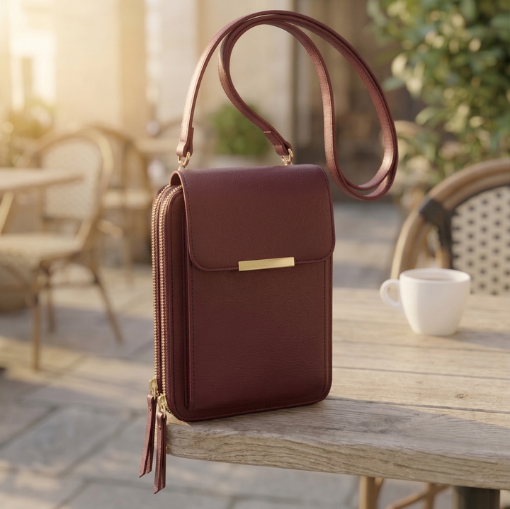 Dame-crossbody-mobiltegnebog med touchskærmsvindue