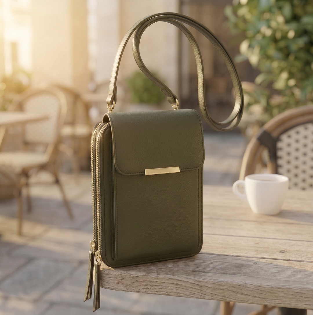 Dame-crossbody-mobiltegnebog med touchskærmsvindue
