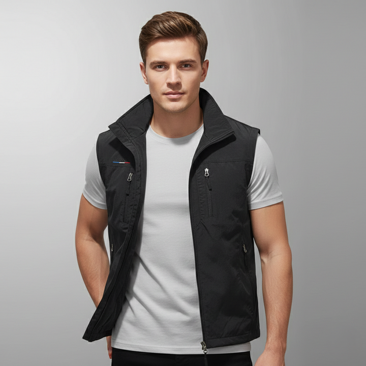 Åndbar Multi-Lomme Vest for Mænd