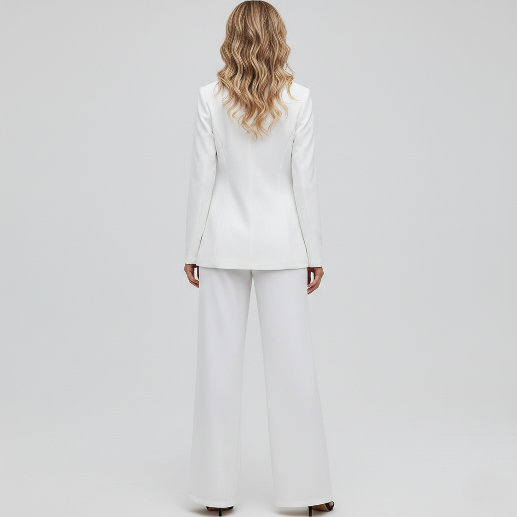 Elegant blazer og buksesæt til kvinder
