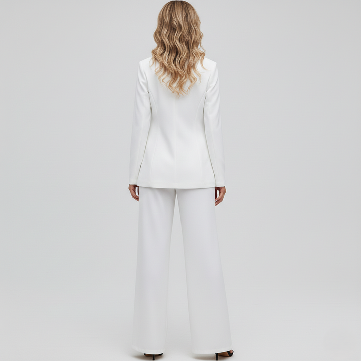 Elegant blazer og buksesæt til kvinder