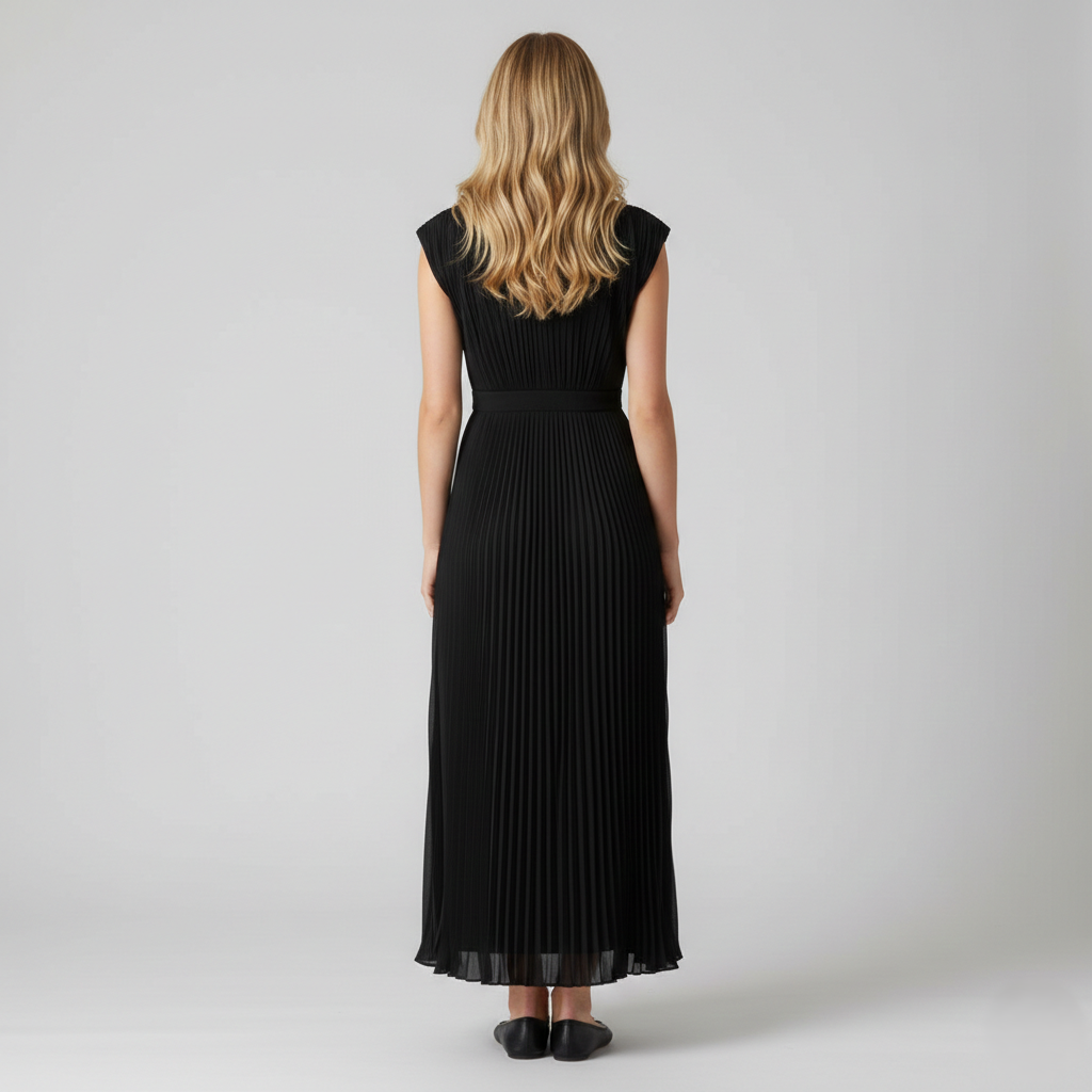 Elegant V-Hals Ærmeløs Kjole