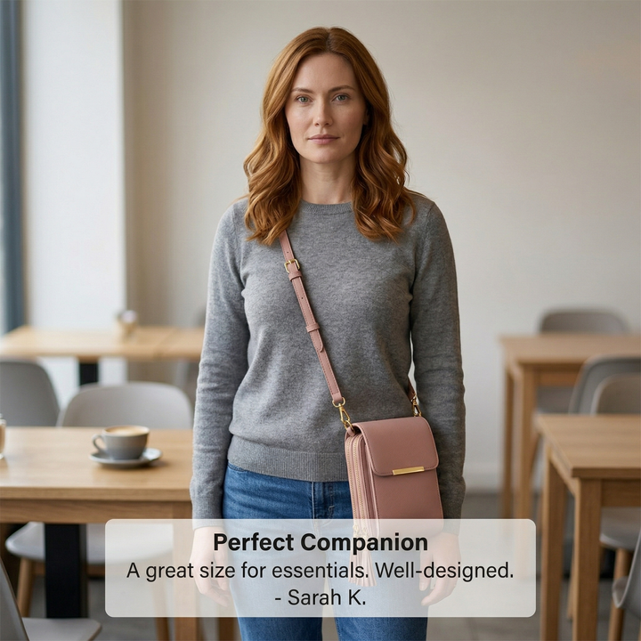 Dame-crossbody-mobiltegnebog med touchskærmsvindue