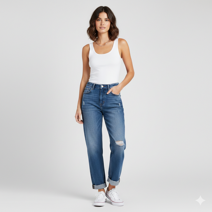 Høj Talje Denim Bukser