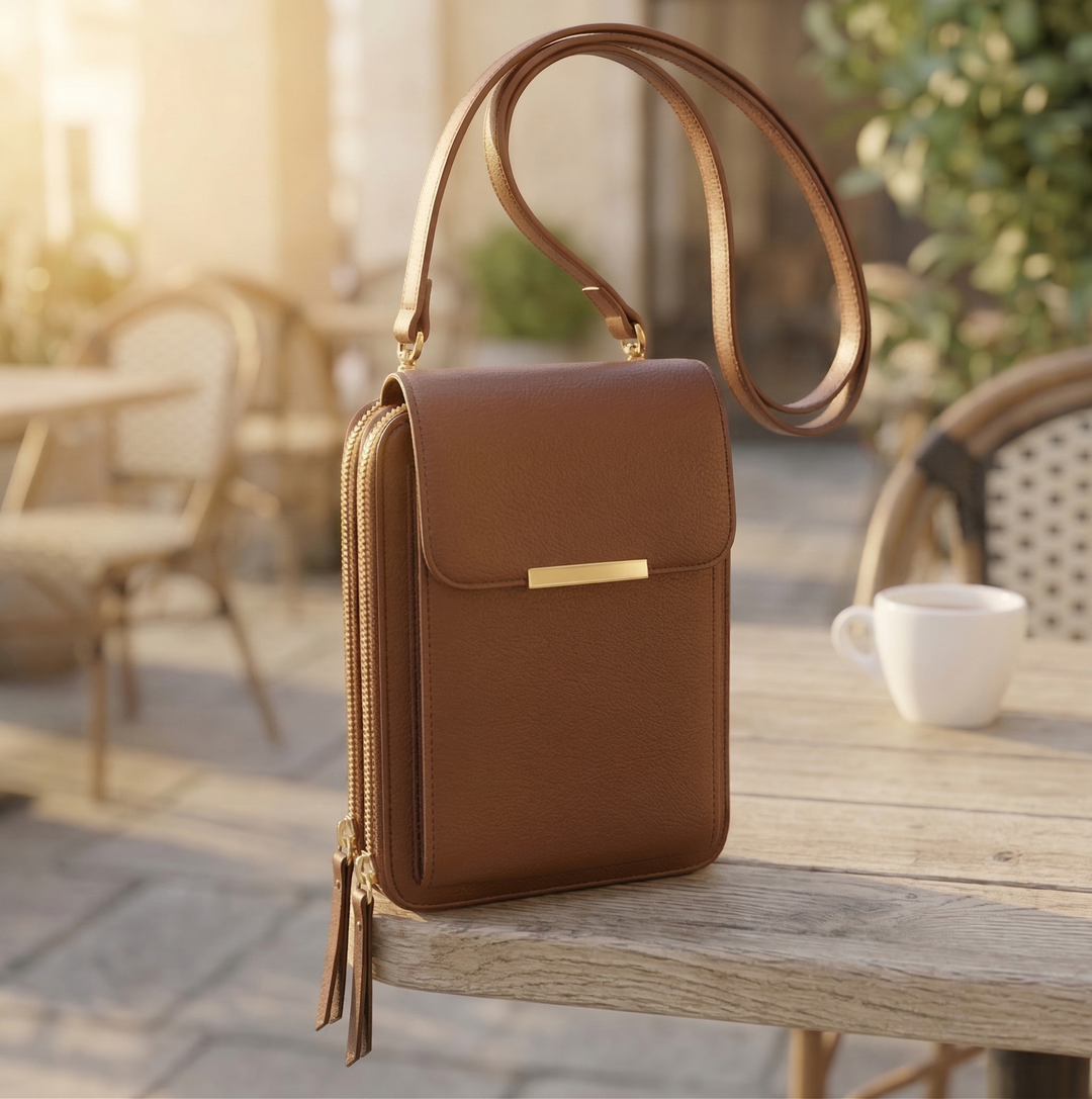 Dame-crossbody-mobiltegnebog med touchskærmsvindue