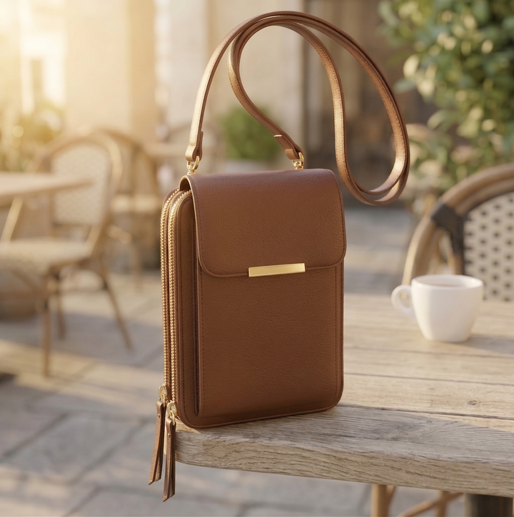 Dame-crossbody-mobiltegnebog med touchskærmsvindue