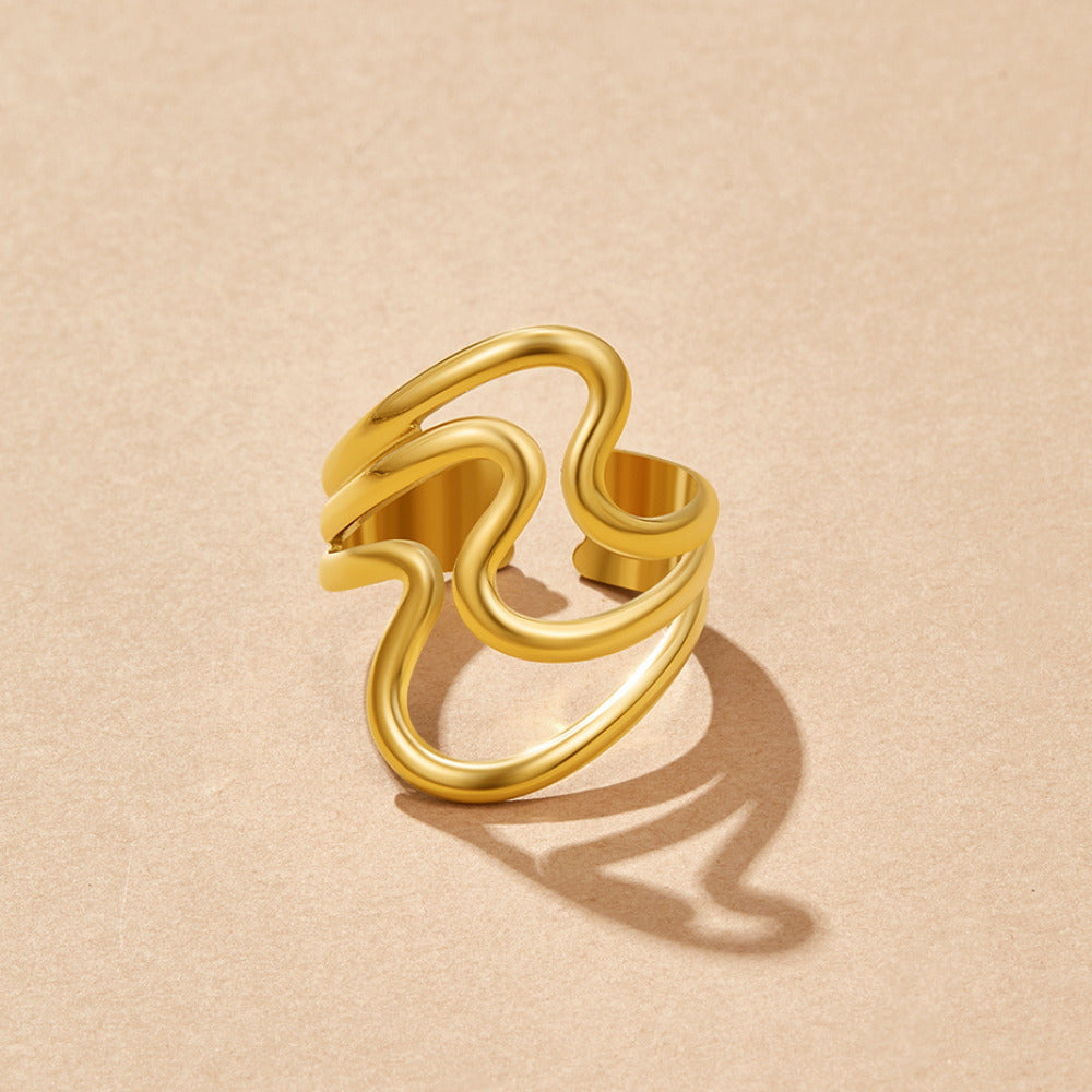 Guld Bølger Wrap Ring