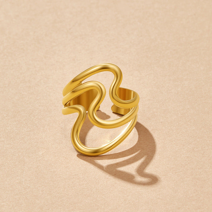 Guld Bølger Wrap Ring