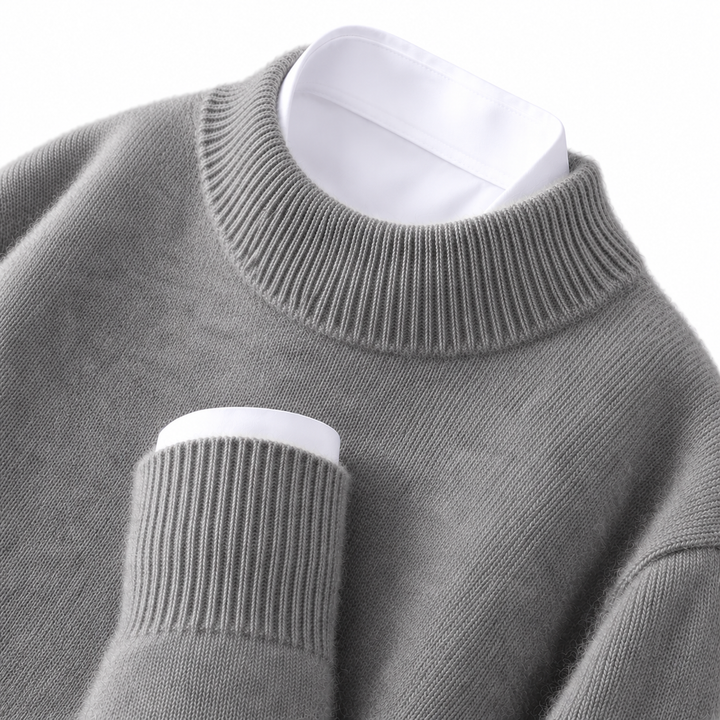 Kashmirsweater med opstående krave til damer