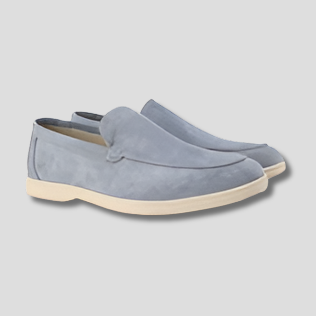 Herre-loafers i ruskind