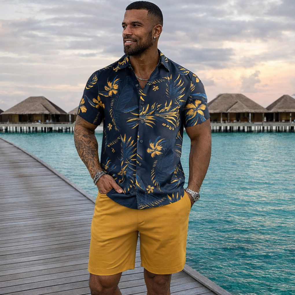 Retro strandstil hawaiiansk outfitsæt